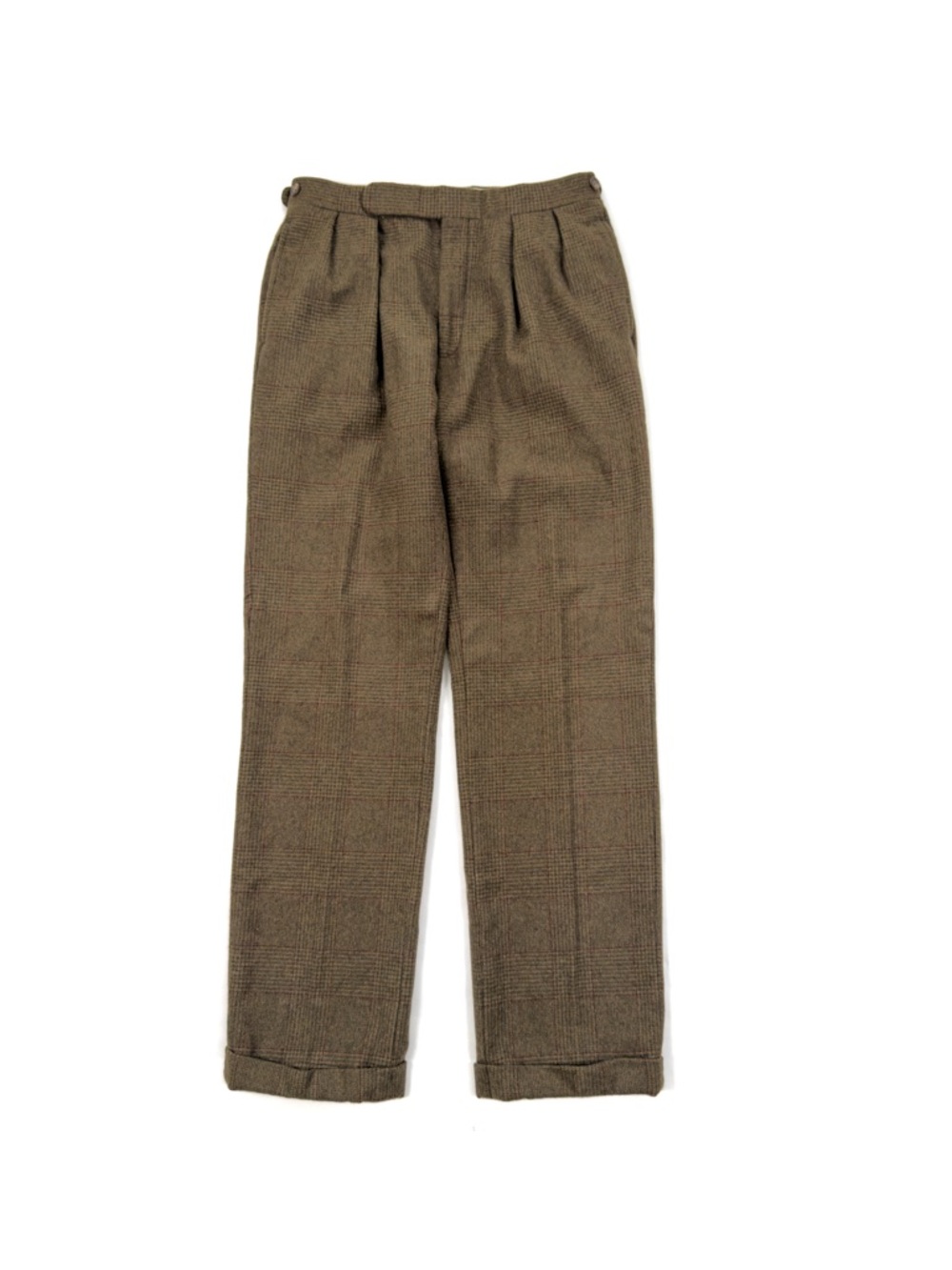VTG Polo Ralph Lauren Italy Wool Pant Men’s 28/32 (Tag 32) Pleated Cuffed Plaid
